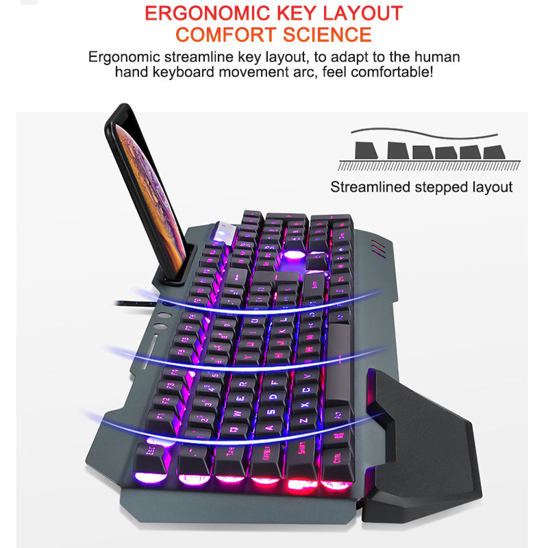 RGB Gaming Keyboard with Holder